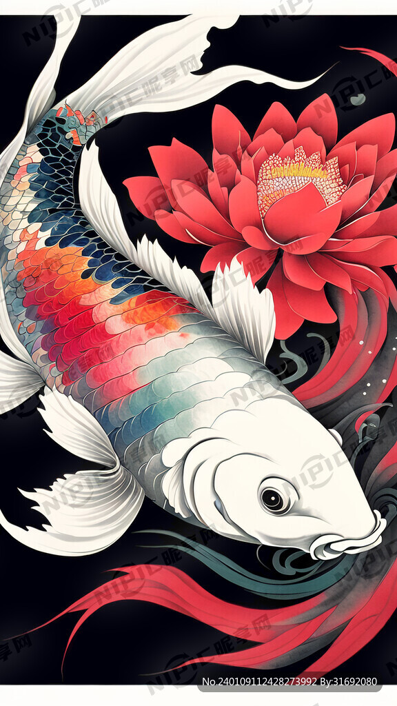 喜庆中式国潮中国风锦鲤