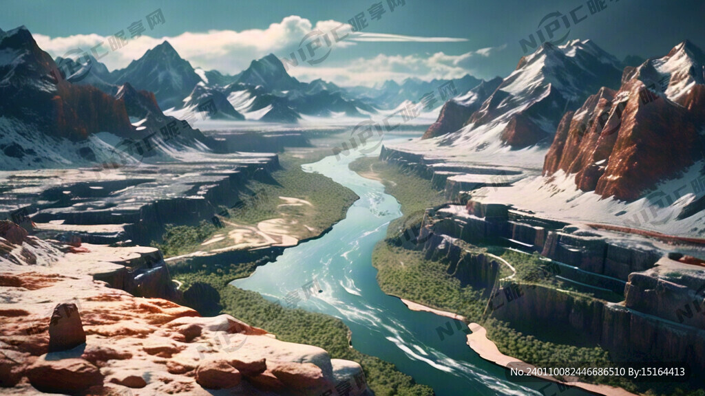 超大广角 俯视视角 科技 山川