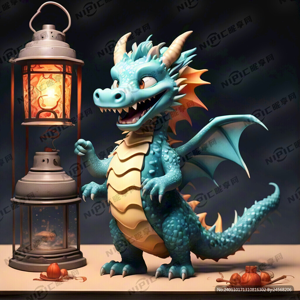 卡通 动漫 龙 质感 3D