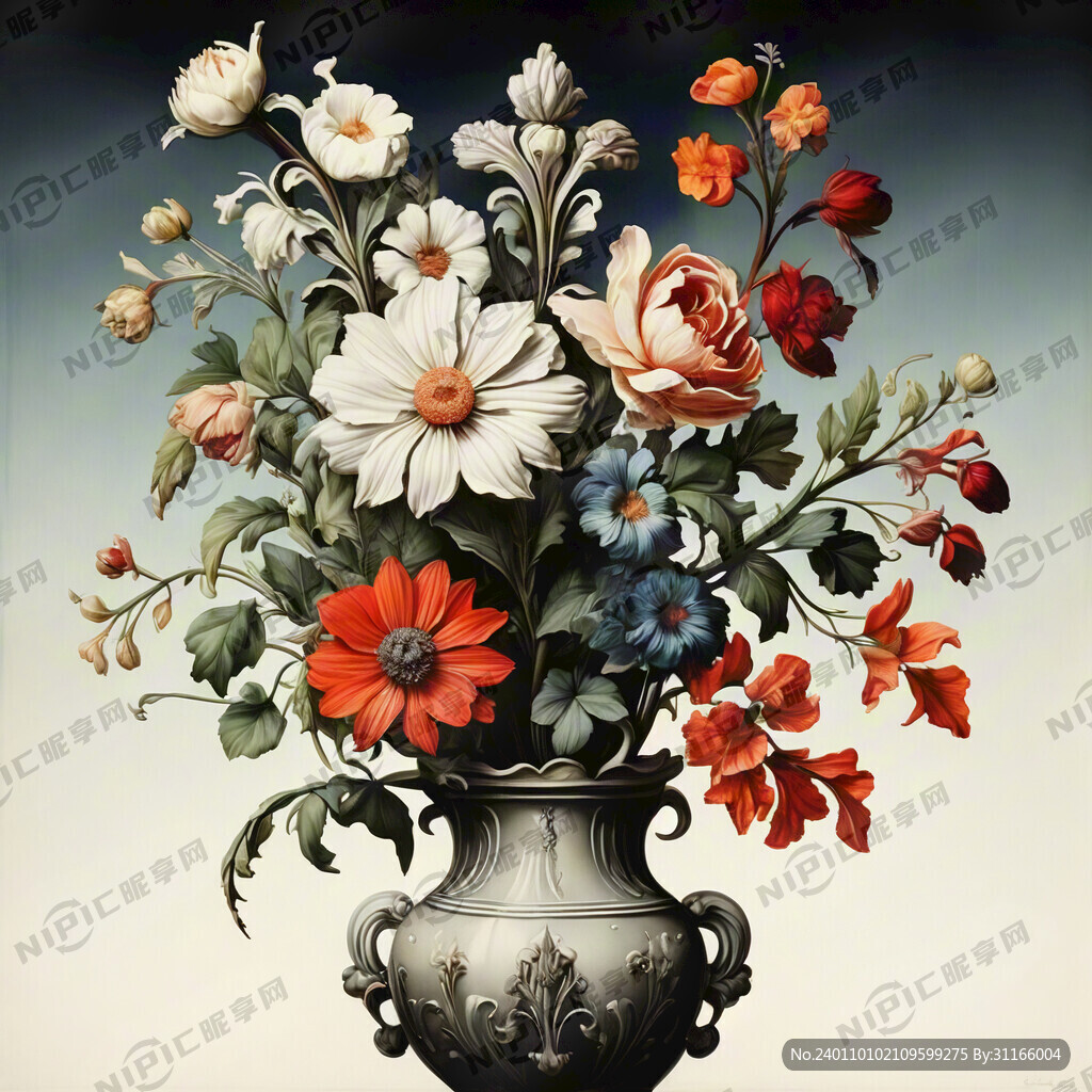 手绘花 巴洛克 条纹