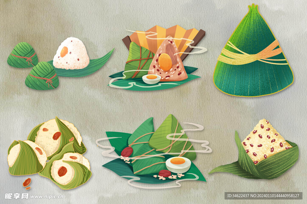 端午节免扣插画