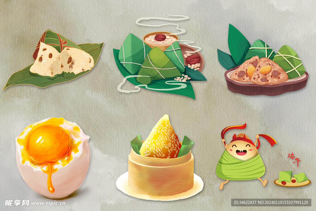 端午节免扣插画