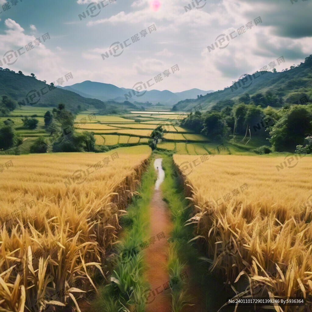 无边无际的稻田