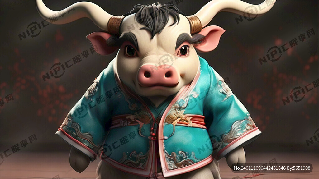 吉祥物 牛头人身 卡通造型