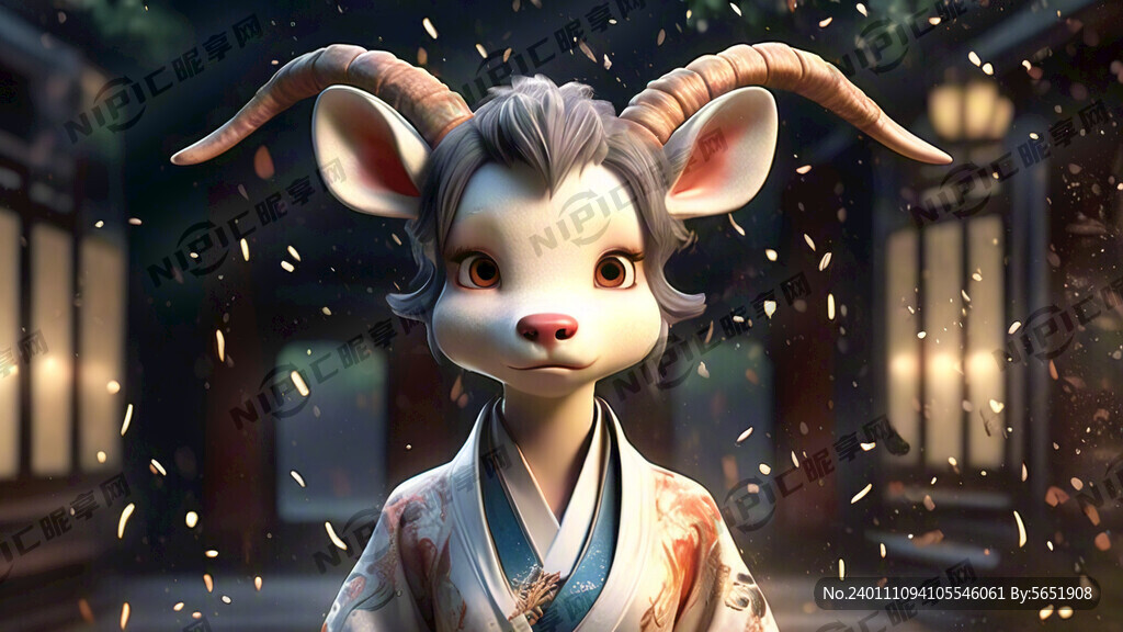 卡通人物 有牛角 二次元漫画风