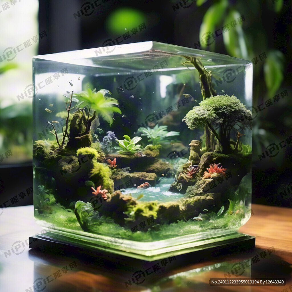 长方形玻璃缸做的生态雨林缸