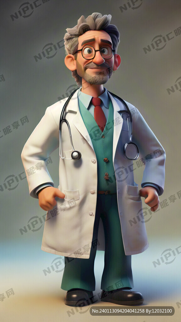 卡通医生 男医生 没有背景