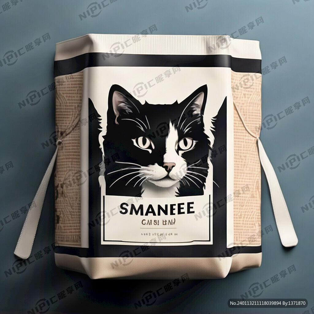 猫粮包装 单色设计 矢量图