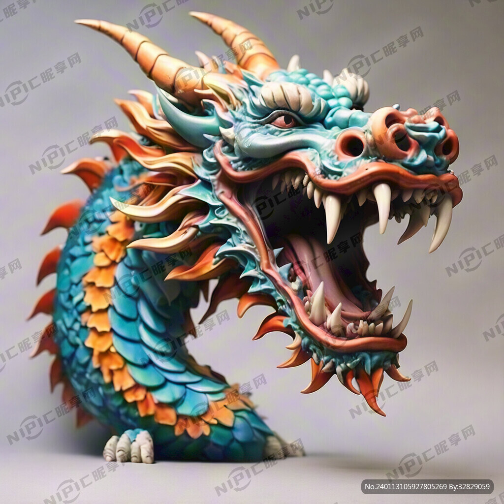 龙头 中国 年 彩色 清晰