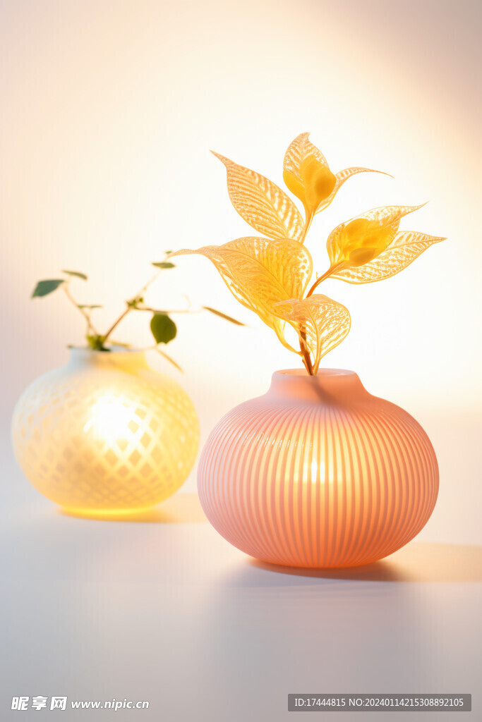 光影花瓶花卉合层