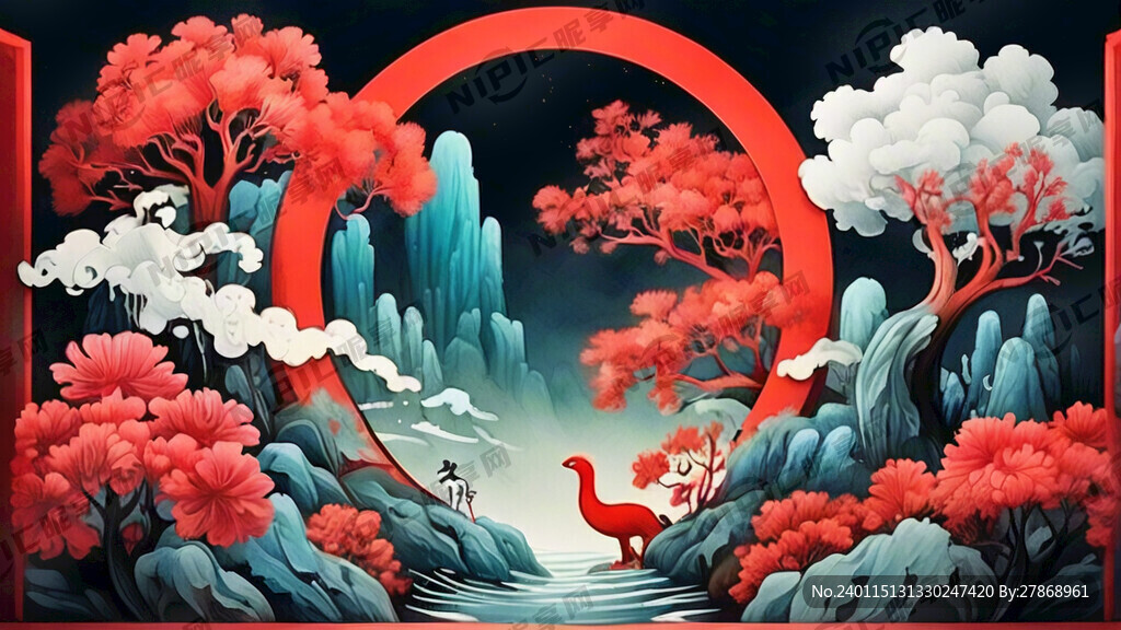 广告公司 迎宾店 春节 国潮风