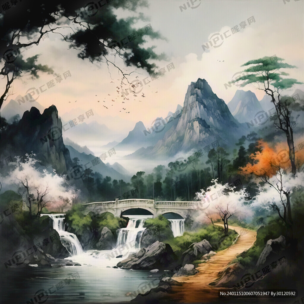 绿水青山 从山上流水下来