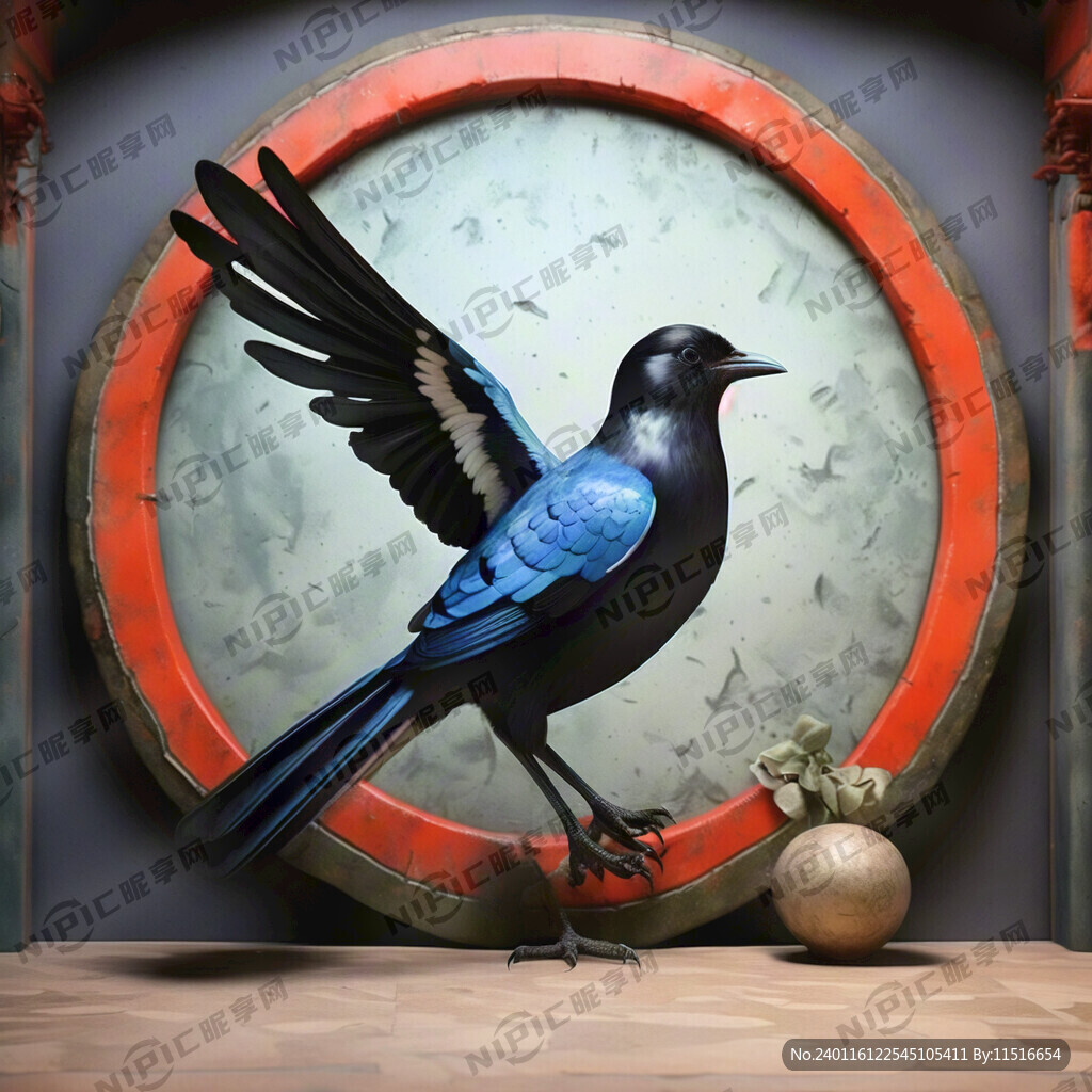 喜鹊临门 喜鹊 立体3D 侧面