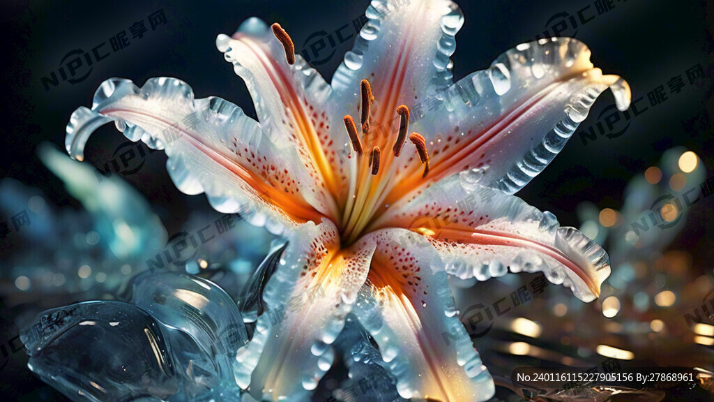 黄金比例构成 一颗冰晶百合花