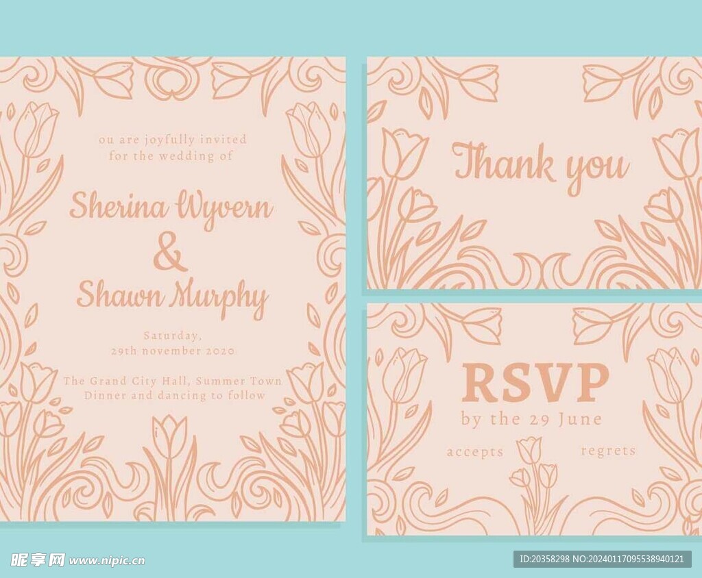 郁金香婚礼请柬