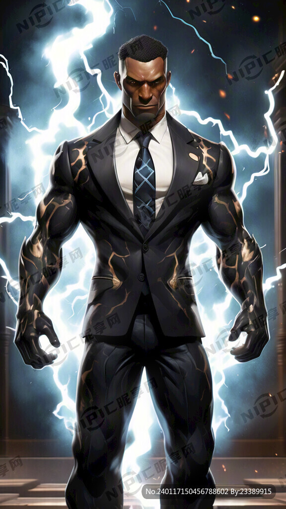 卡通 科技 西装 健壮身材