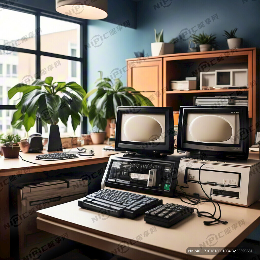 一个房间里面有3台电脑整齐的放