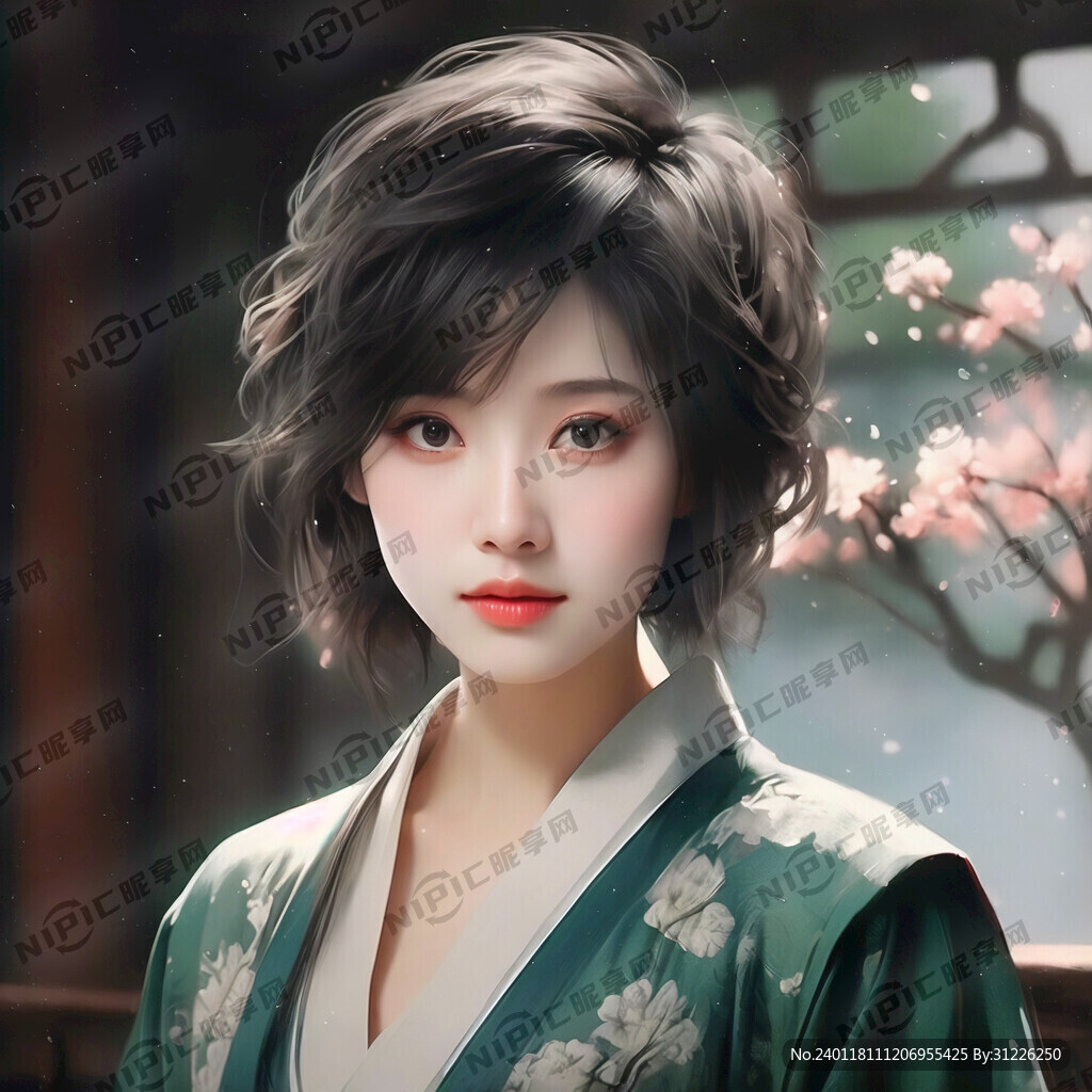 古风短发美女头像