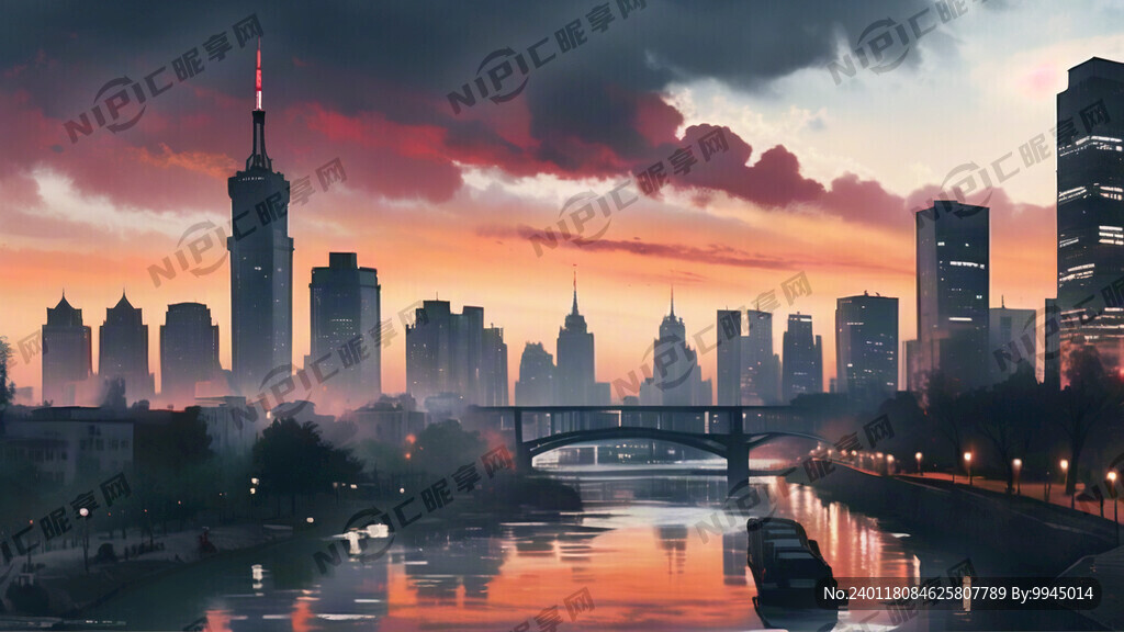 沈阳城市剪影 背景稍微淡一些