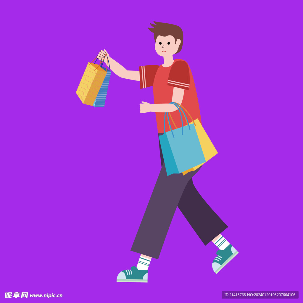 卡通购物人物