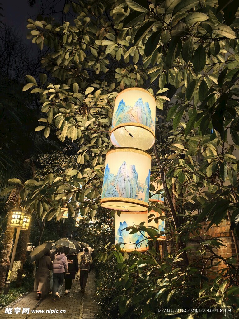 白鹭洲公园夜景花灯