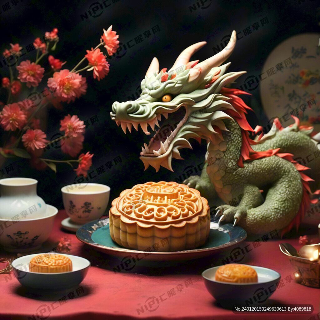 龙年 中秋 八月十五 喜庆