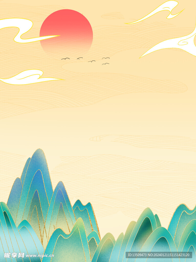 山水风景插画插图