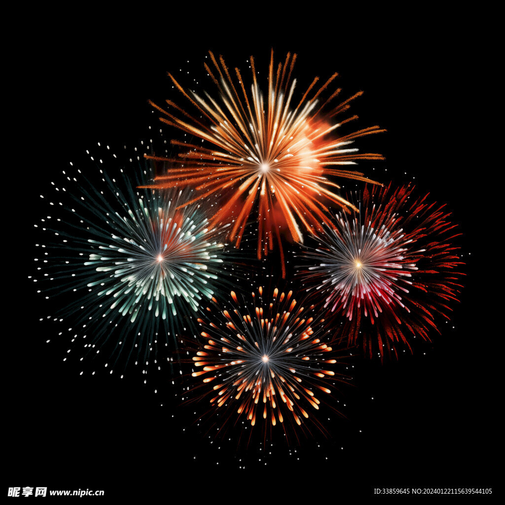 夜幕星空烟花素材