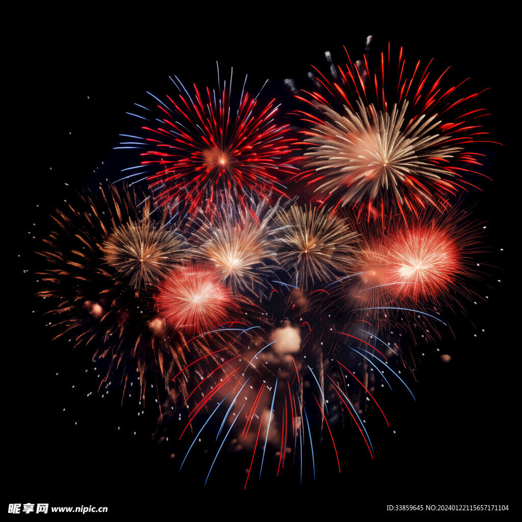 夜幕星空烟花素材