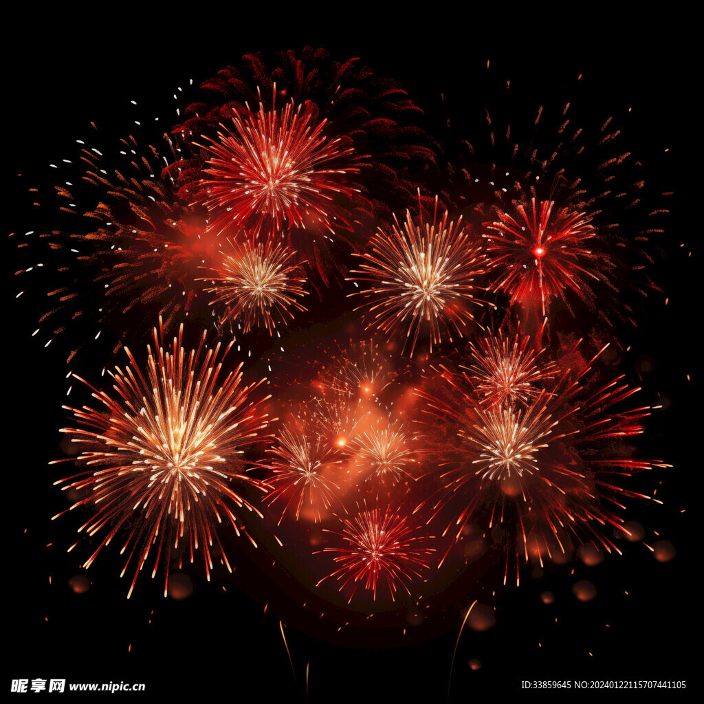 夜幕星空烟花素材