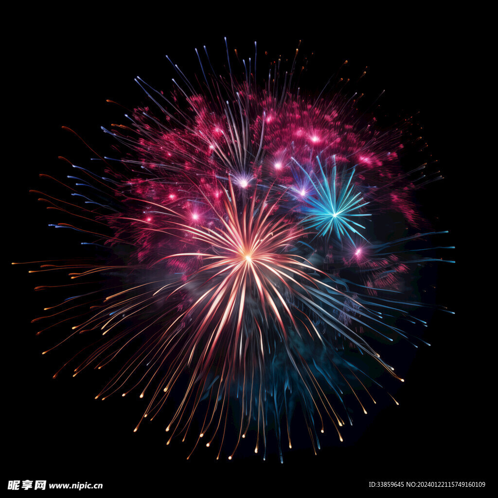 夜幕星空烟花素材