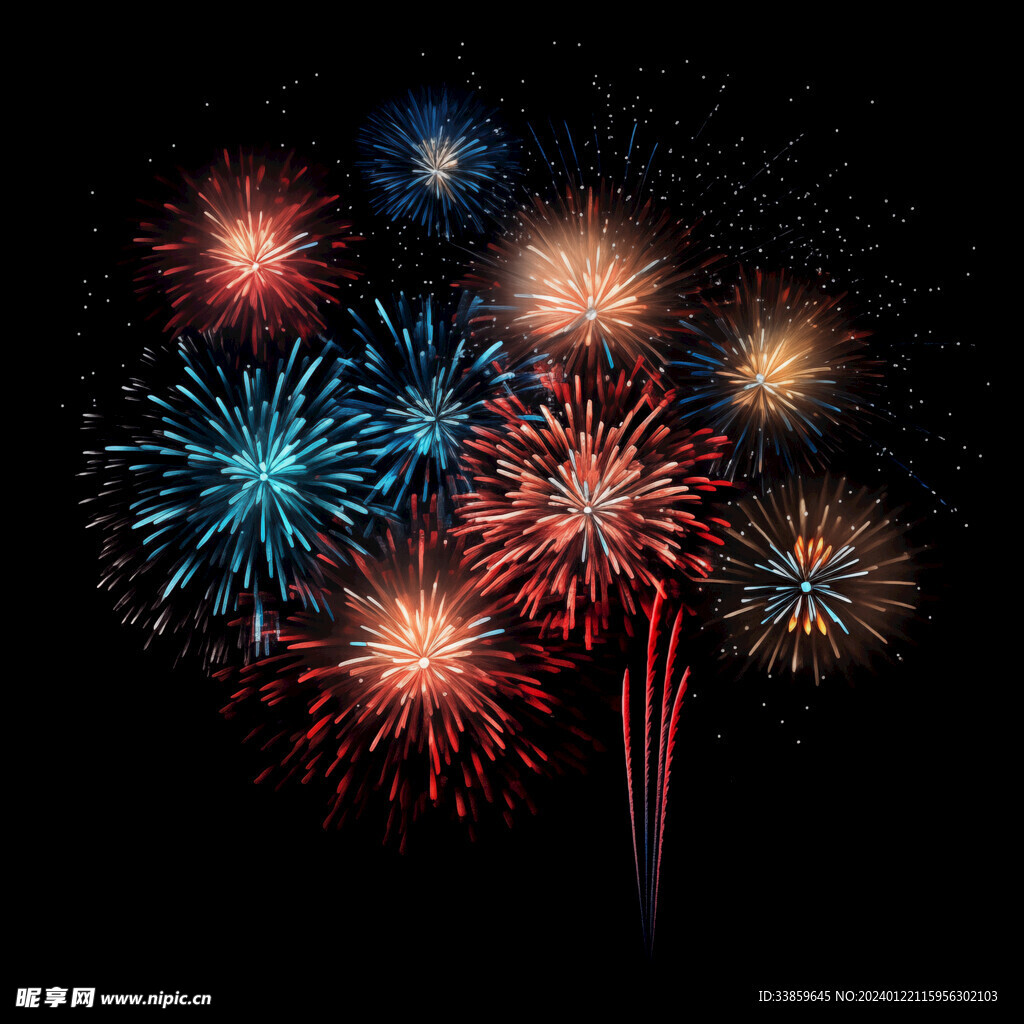 夜幕星空烟花素材