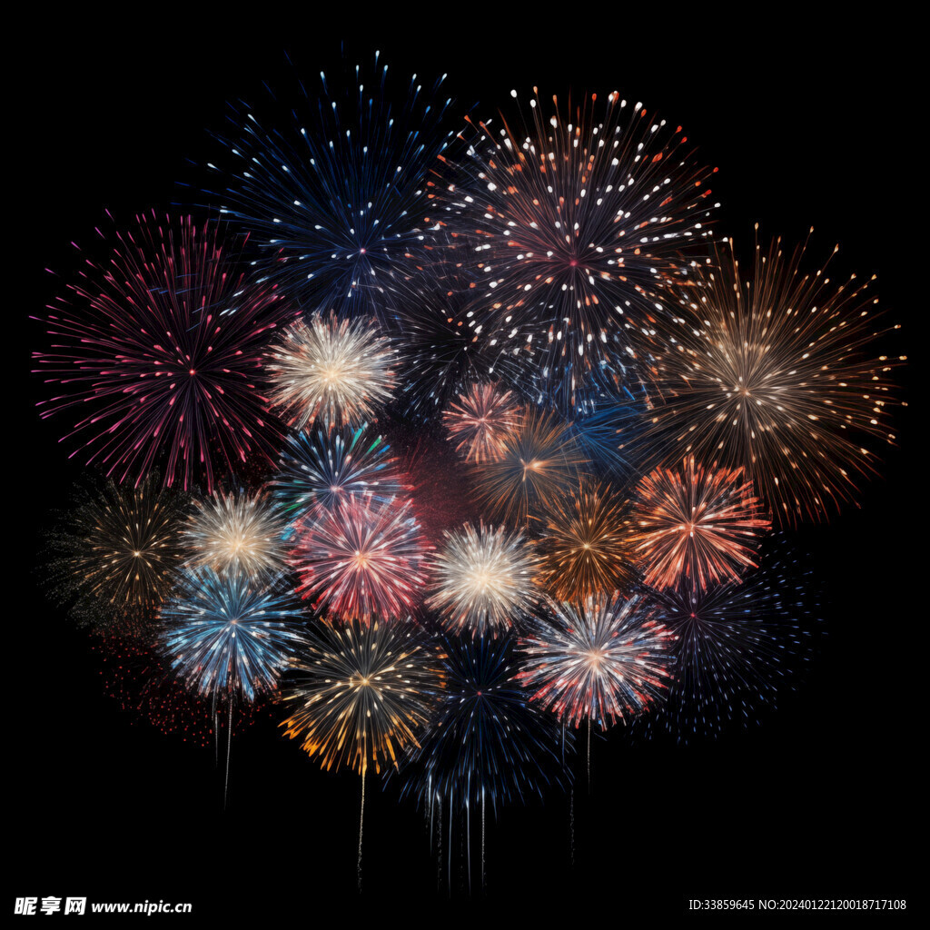 夜幕星空烟花素材