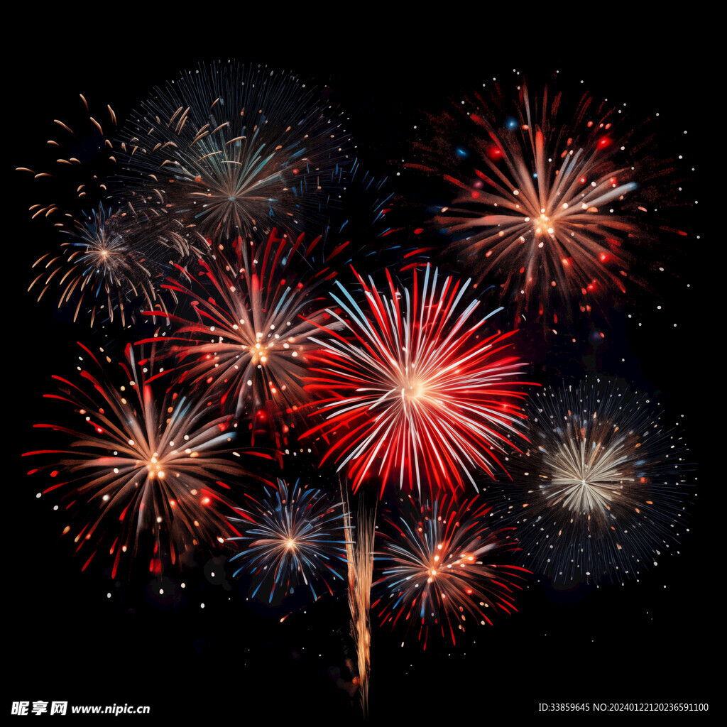 夜幕星空烟花素材