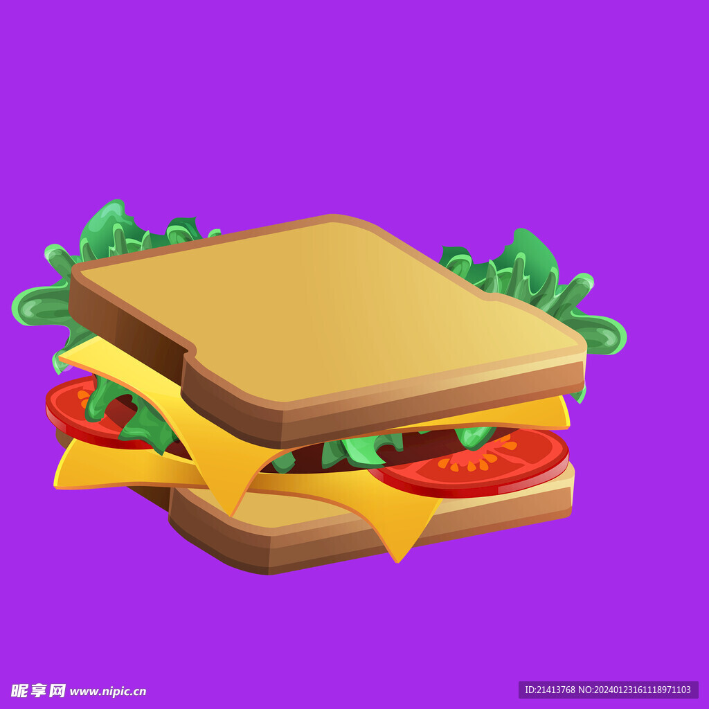 手绘三明治 