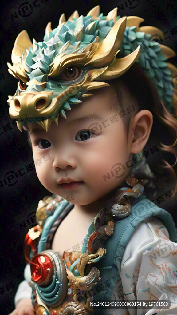 女宝宝 龙年 龙环绕 艺术写真