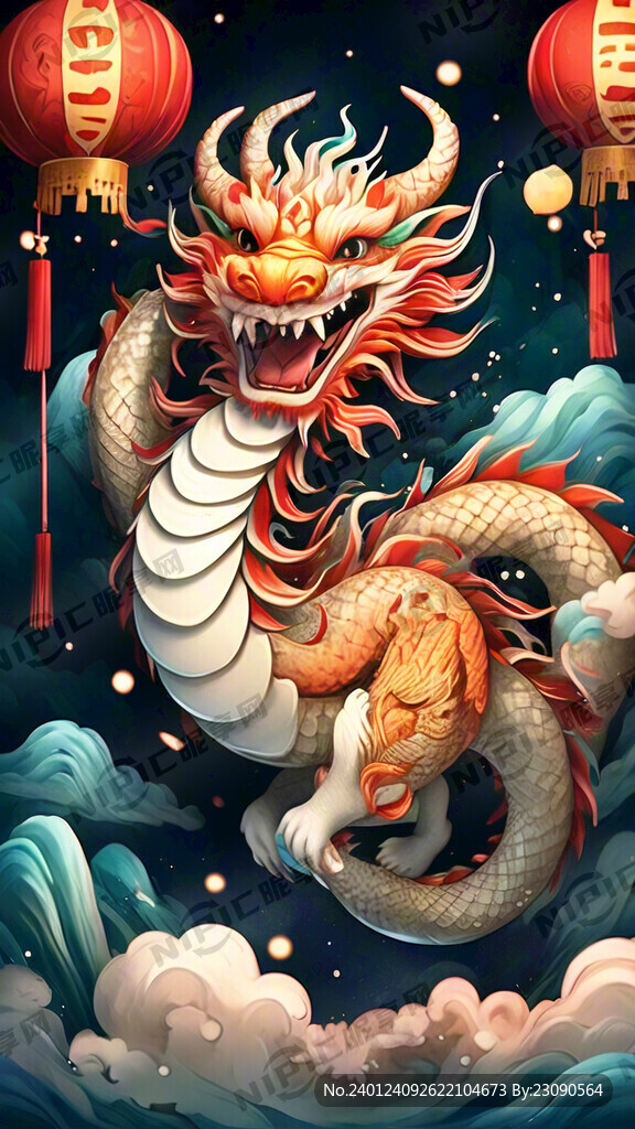 除夕拜年海报 龙年 要求喜庆