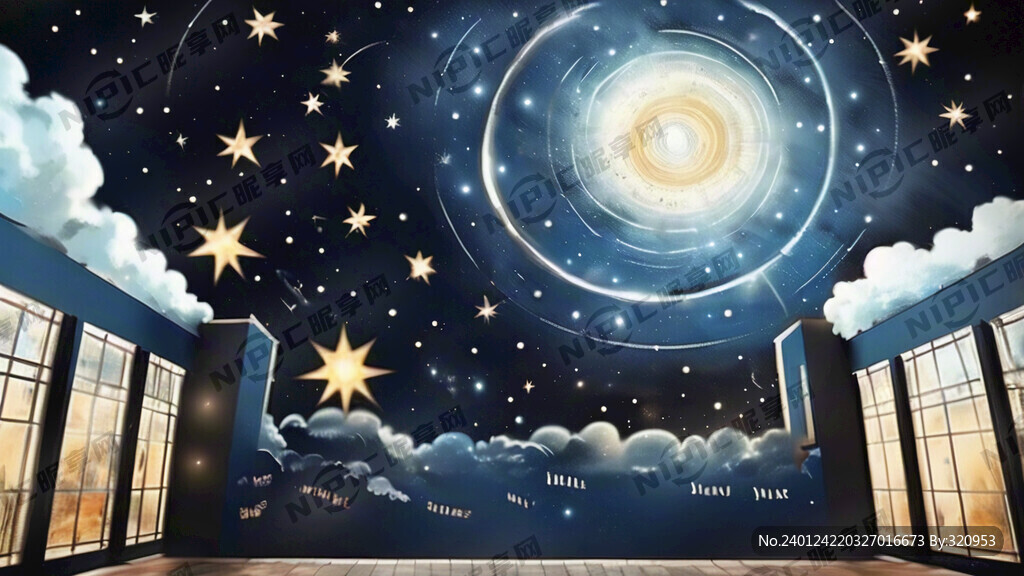 星空梦想校园文化墙 星星 星空