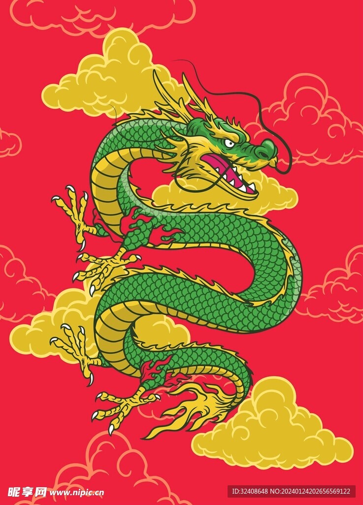 国潮龙插画