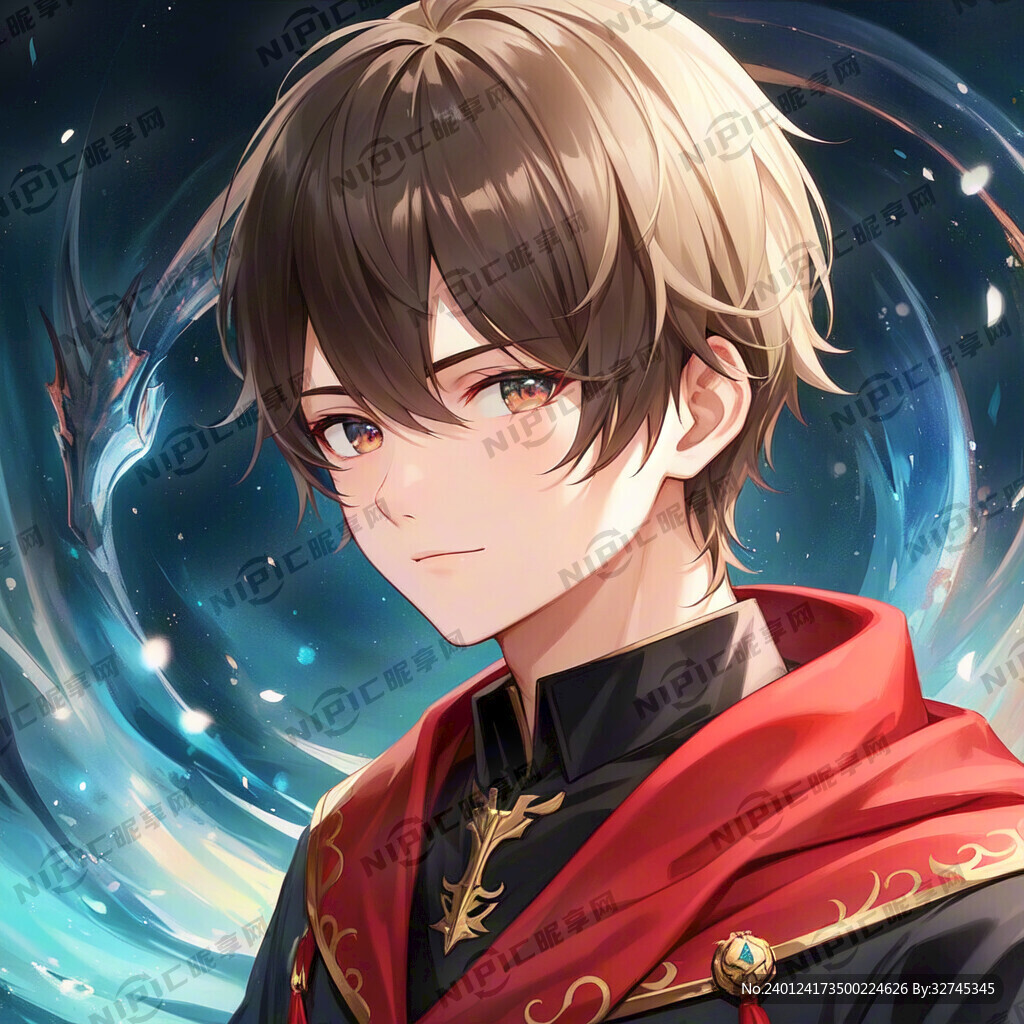 龙年背景 二次元平头男生 头像