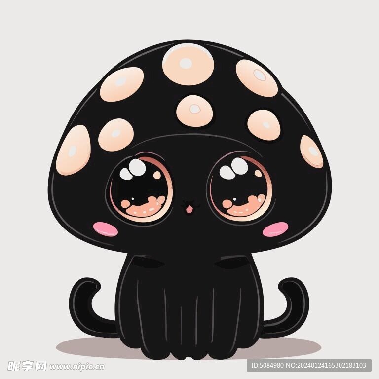 蘑菇头的黑章鱼人