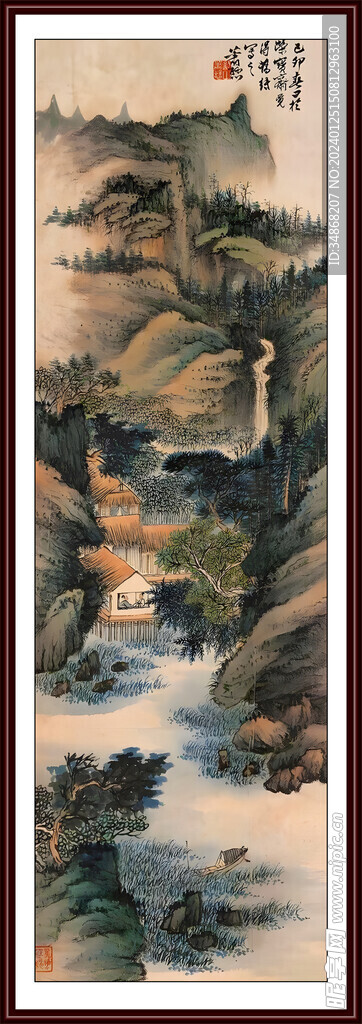 国画水墨山水画