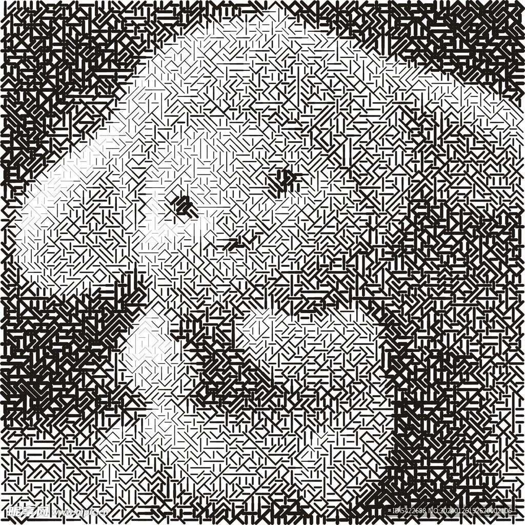 萌宠小兔子矢量线条图