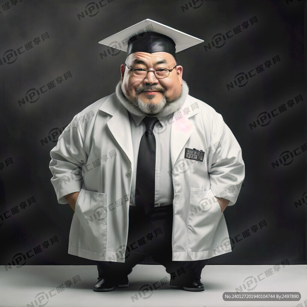 白大褂 胖 中年 博士
