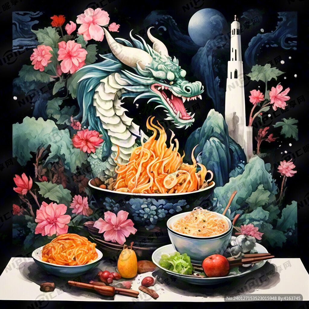 龙 国潮 美食 标志 街道