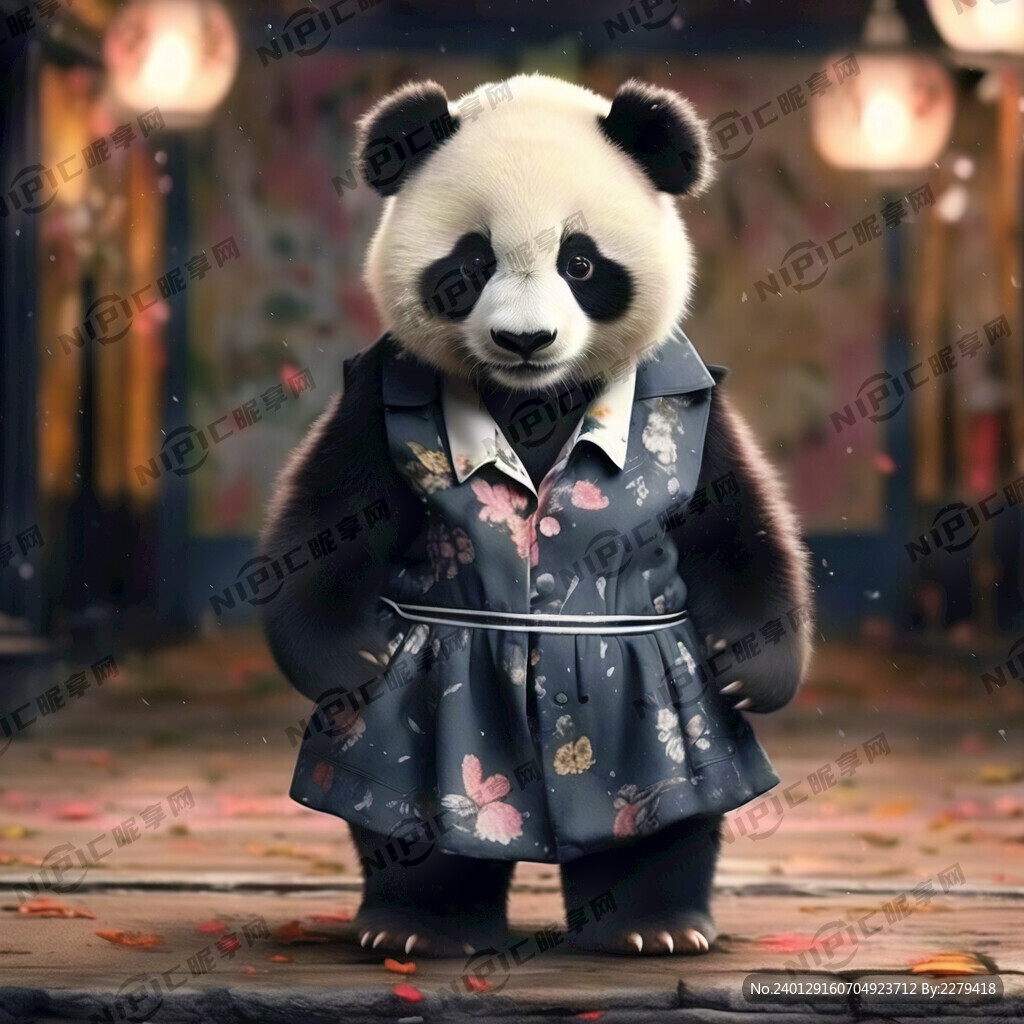 熊猫可爱穿女装