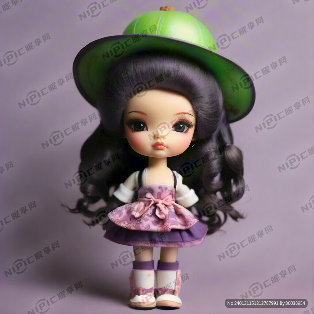 拟人山竹娃娃 戴山竹帽子 侧面