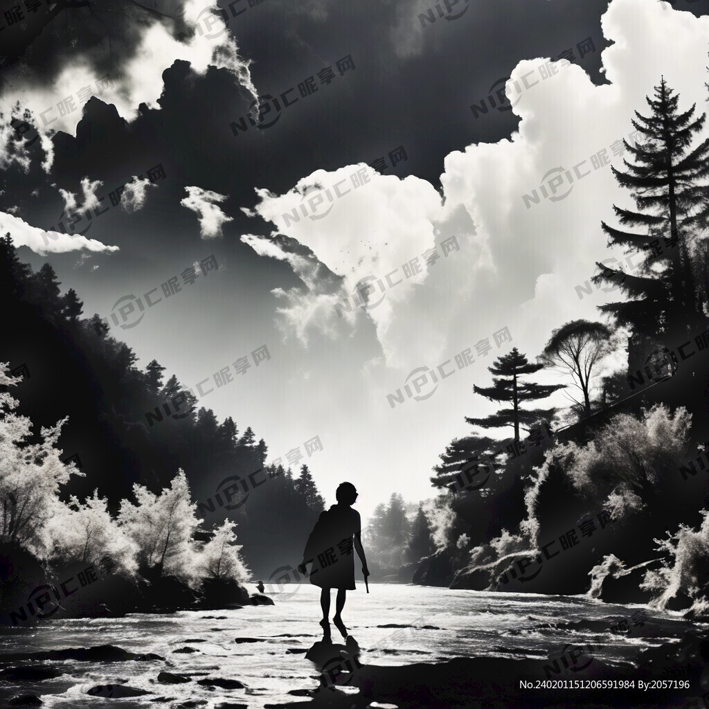 九寨沟黑白剪影