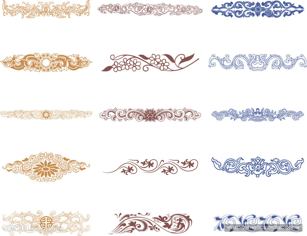 中国风古典花纹边框矢量