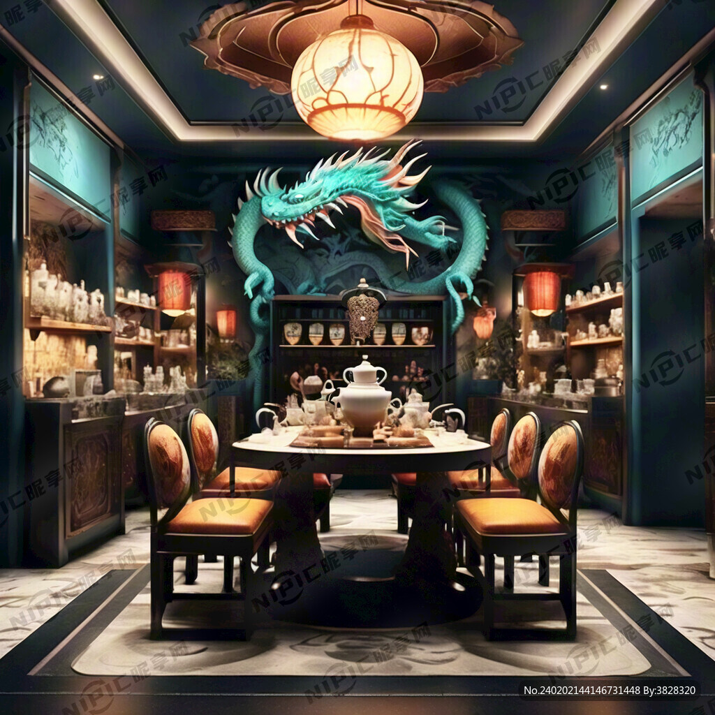 龙之韵茶楼 高档茶楼 门头 龙